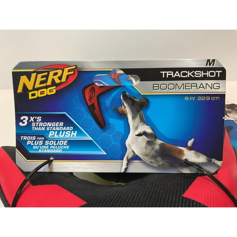 Nerf‎ Dog Trackshot Boomerang Dog Toy Red Yellow Chew Squeak M
